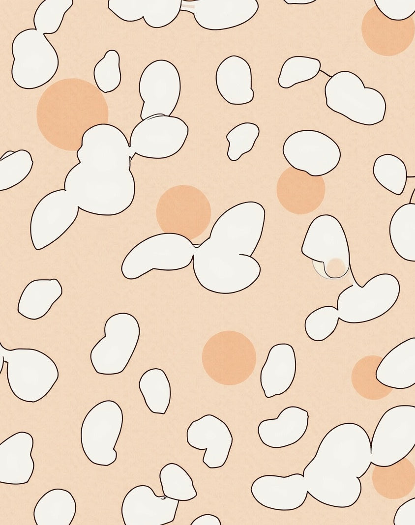 Abstract Peach Blob Pattern Rug