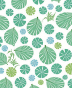 Green Leafy Pond Pattern Rug