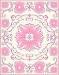 Delicate Pink Floral Mandala Pattern Rug