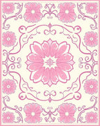 Delicate Pink Floral Mandala Pattern Rug