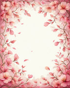 Soft Pink Floral Vine Pattern Rug