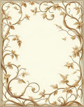 Elegant Beige Floral Vine Design Rug
