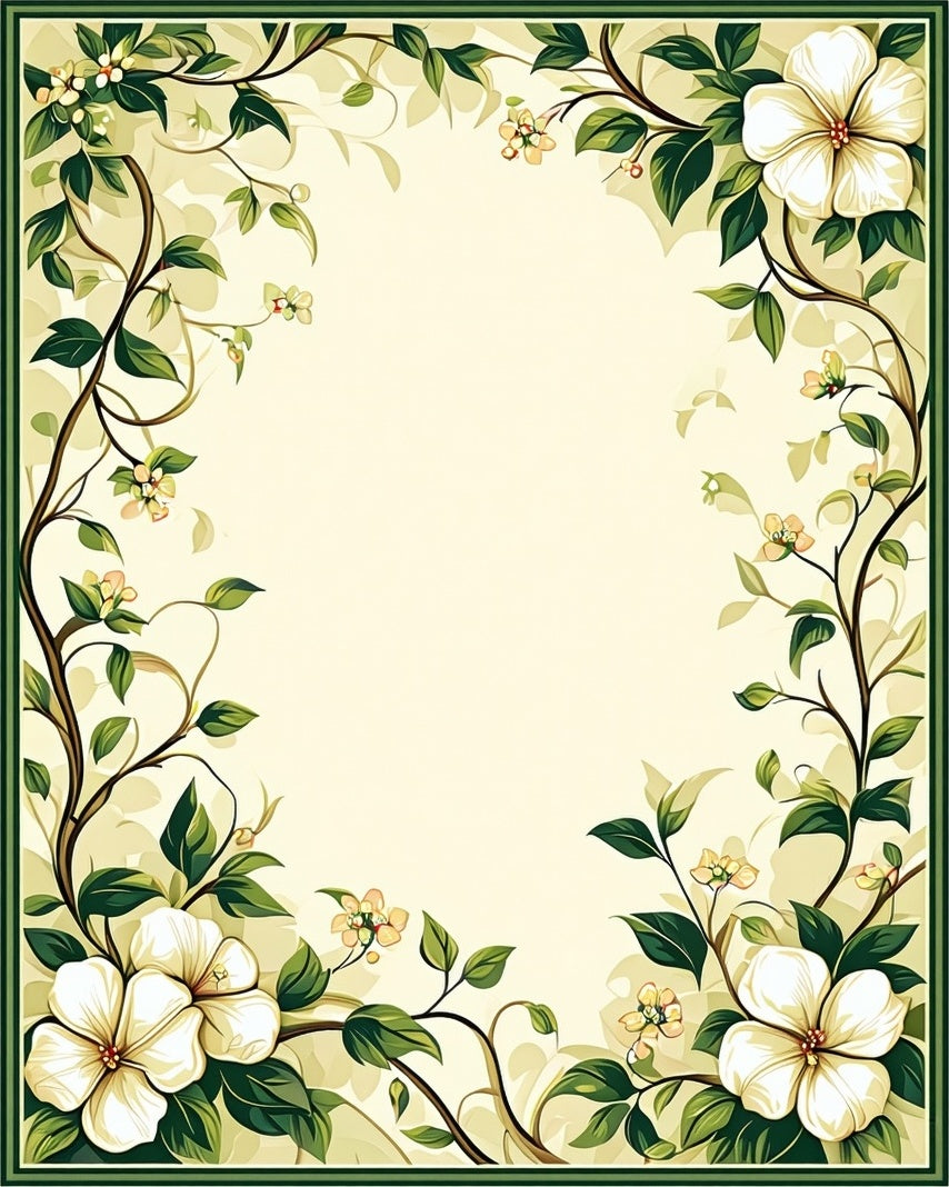 Vining Ivory Floral Garden Design Rug