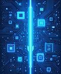 Circuit Board Glow Pattern Rug