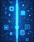 Circuit Board Glow Pattern Rug