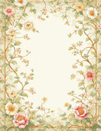 Vintage Floral Vine Pattern Rug