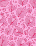 Pink Feather Floral Pattern Rug