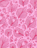 Pink Feather Floral Pattern Rug