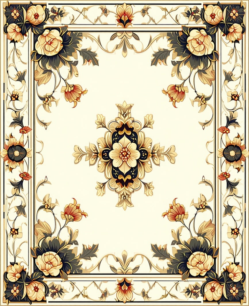 Regal Floral Manor Design Rug