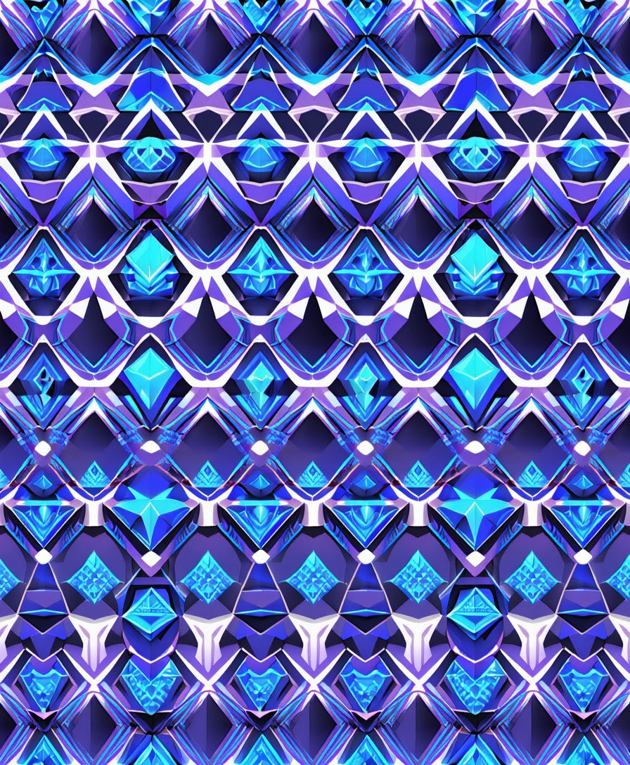 Intricate Geometric Crystal Pattern Design Rug