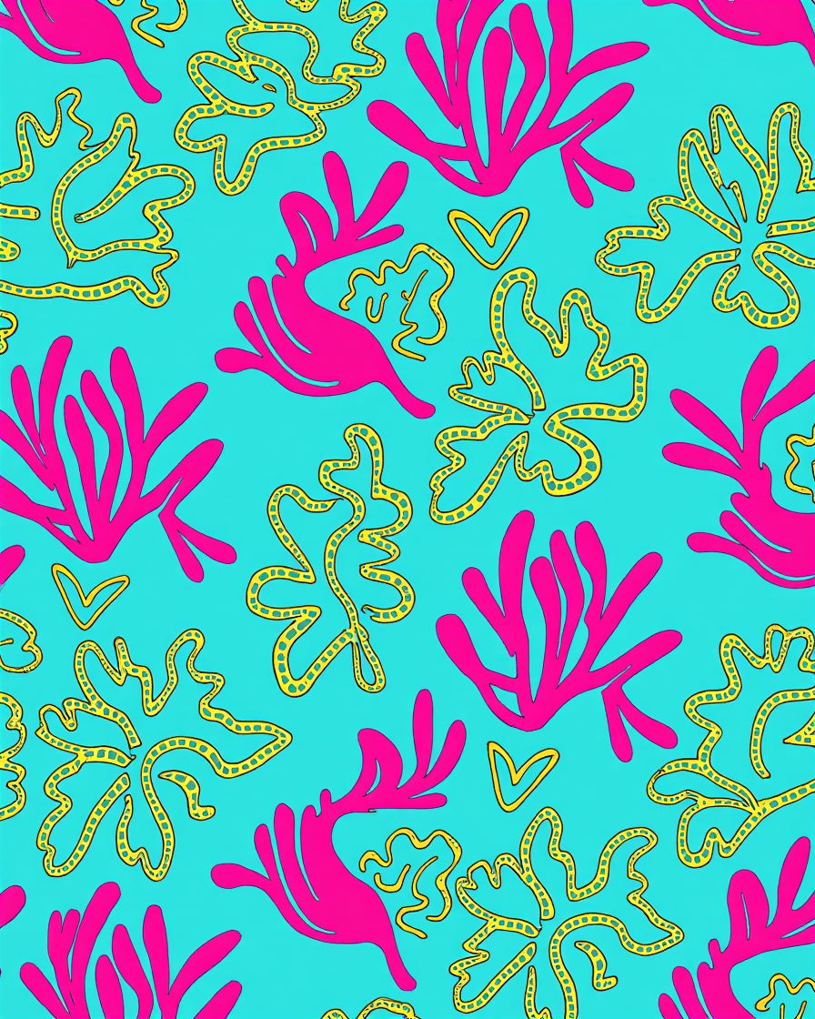 Pink Yellow Abstract Nature Inspired Rug