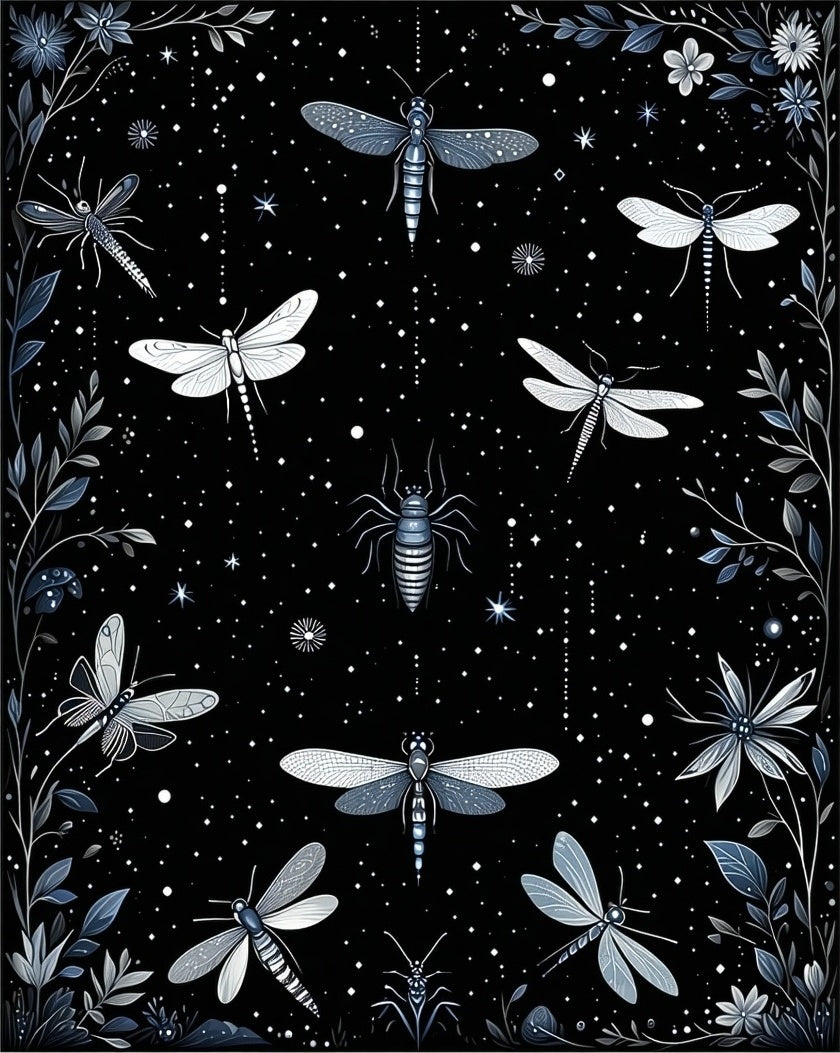 Magical Insect Starry Night Design Rug