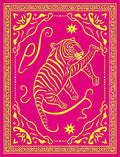 Bold Pink Yellow Tiger Pattern Rug