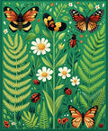 Nature's Garden Butterflies Ladybugs Rug