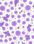 Purple Bird Flower Musical Pattern Rug