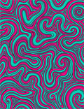 Abstract Swirls Pink Teal Pattern Rug