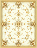 Ornate Floral Golden Cream Patterned Rug
