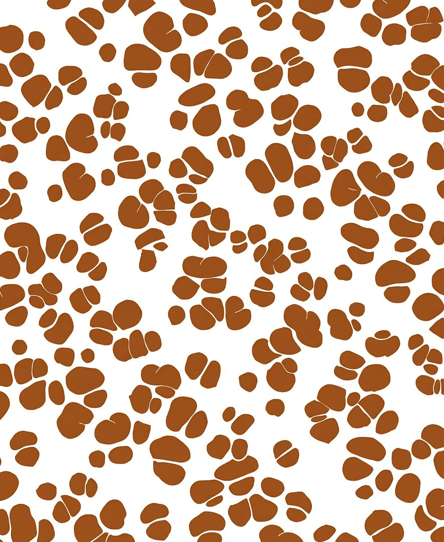 Brown Abstract Blob Pattern Rug