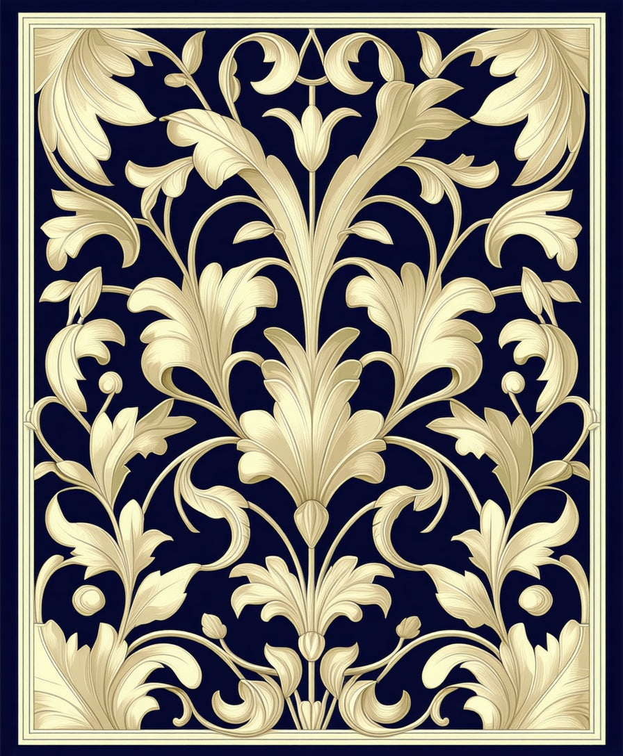 Grand Acanthus Leaf Scroll Design Rug