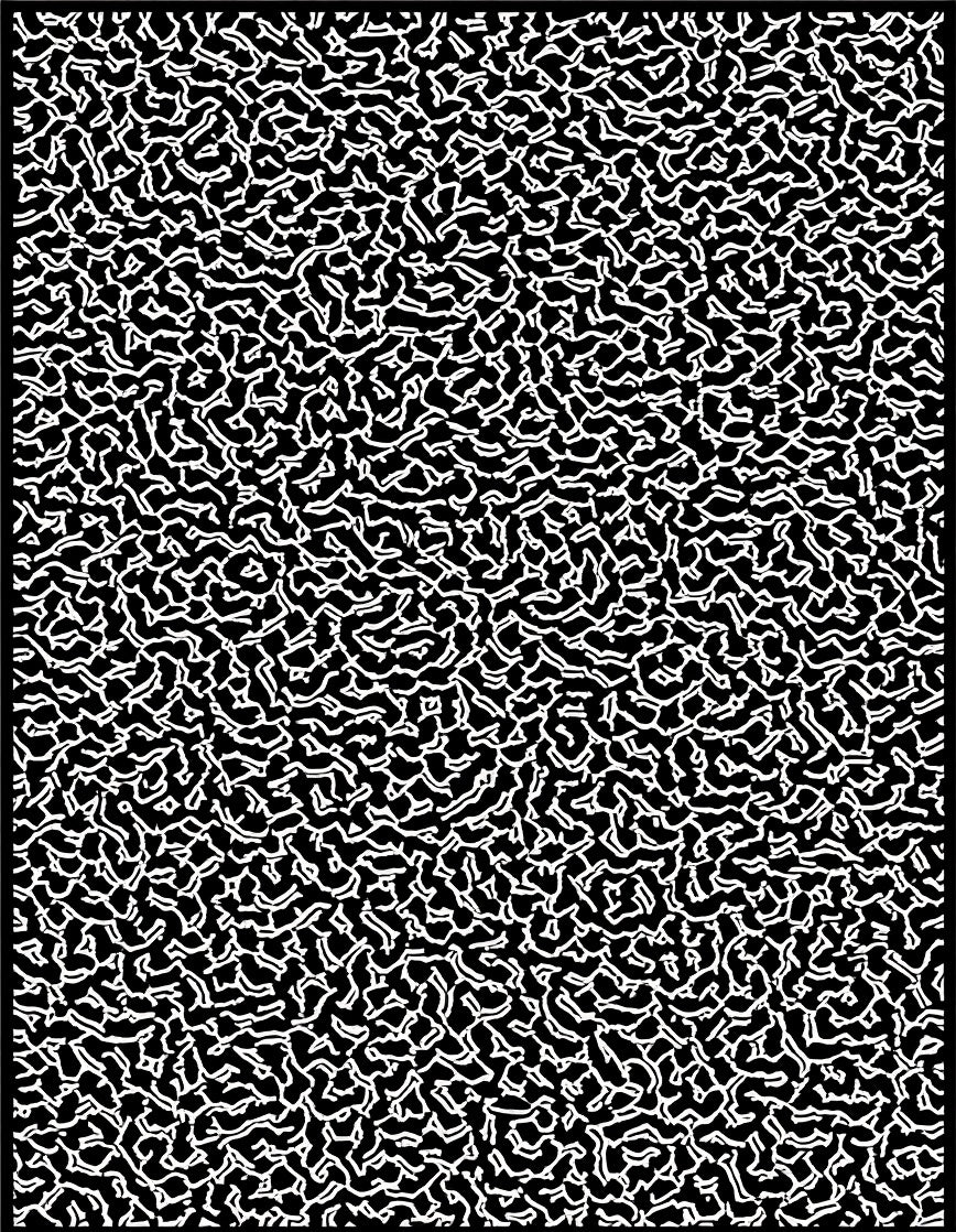 Black Organic Abstract Pattern Rug