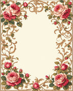 Vintage Floral Scrollwork Cream Rug