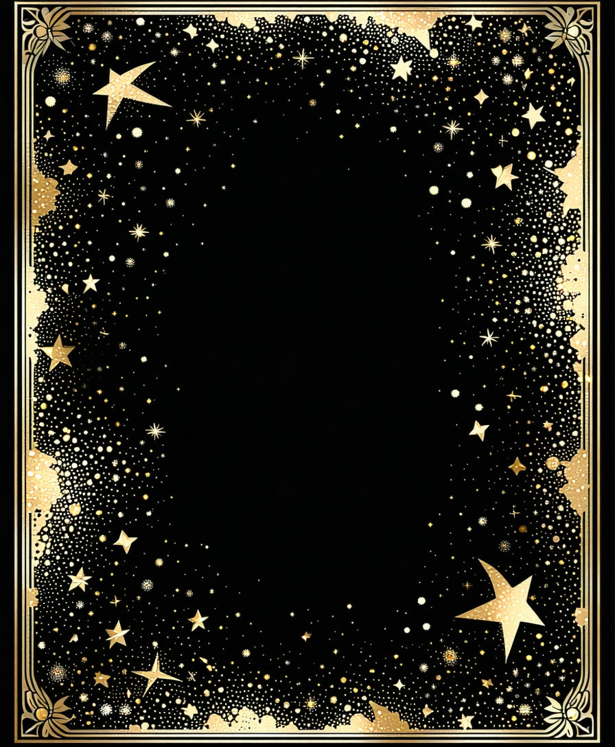 Golden Stars and Celestial Night Rug