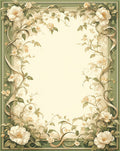 Elegant Floral Vine Cream Border Rug