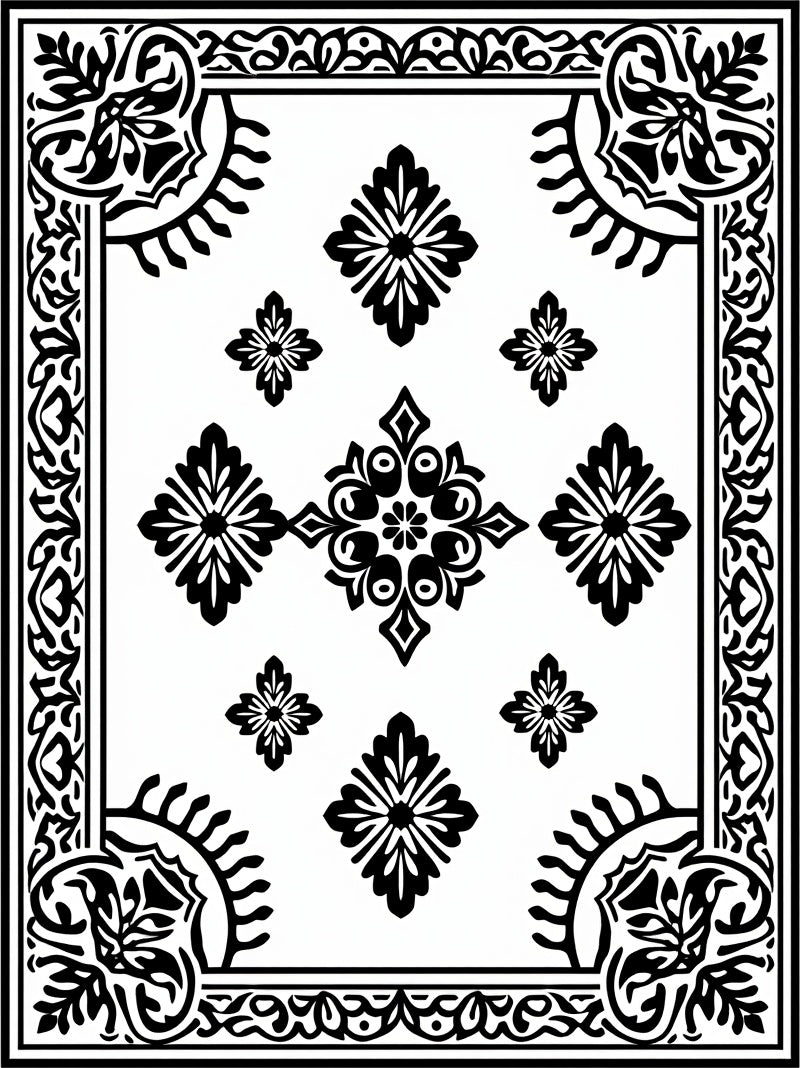 Classic Floral Scroll Pattern Rug