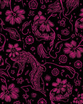 Pink Floral Serpent Outline Rug