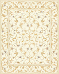 Regal Golden Floral Vine Pattern Rug