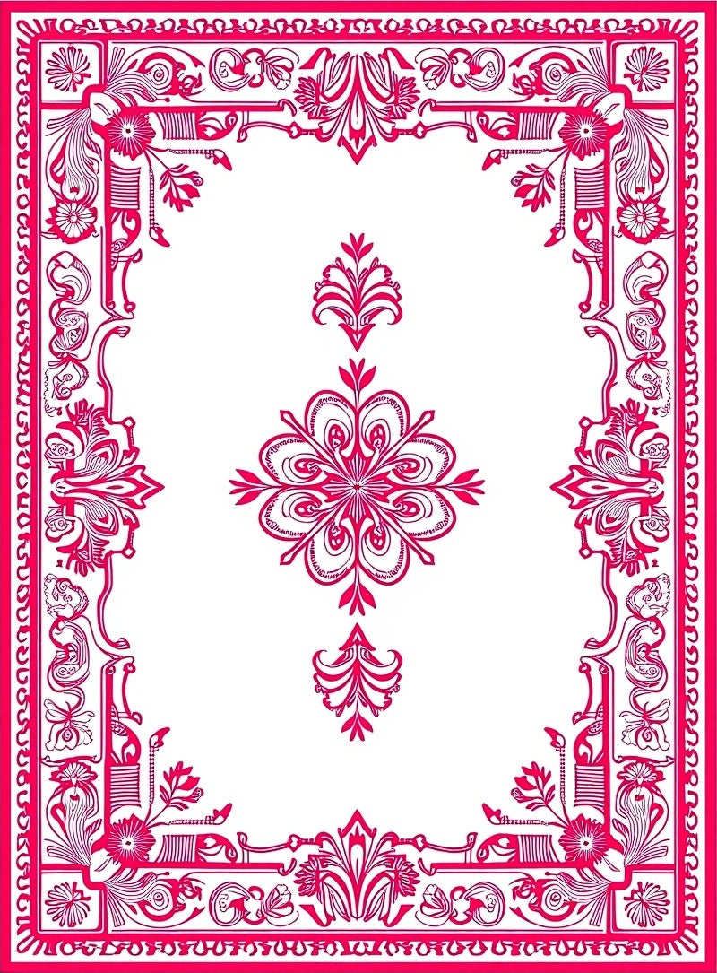 Ornate Floral Frame Design Rug