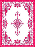 Ornate Floral Frame Design Rug