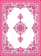 Ornate Floral Frame Design Rug