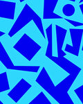 Bold Blue Geometric Arrangement Rug