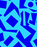 Bold Blue Geometric Arrangement Rug