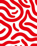 Bold Red Abstract Swirls Rug