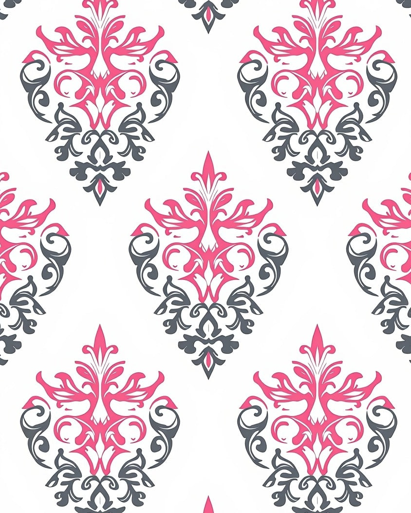 Damask Style Floral Pattern Rug