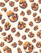 Golden Brown Abstract Pebble Pattern Rug