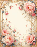 Elegant Floral Branches Pink Rose Rug