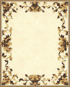 Ornate Floral Scroll Design Rug