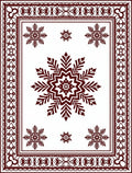Deep Red Starburst Snowflake Mandala Rug