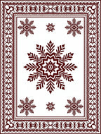 Deep Red Starburst Snowflake Mandala Rug