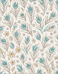 Botanical Line Art Floral Pattern Rug