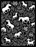 Chic Equine Floral Pattern Design Rug