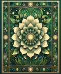 Intricate Emerald Floral Mandala Design Rug