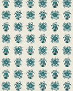 Teal Floral medallion Motif Design Rug