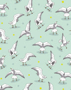 Whimsical Seagull Flight Pattern Design Rug