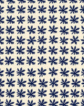 Navy Starburst Floral Pattern Rug