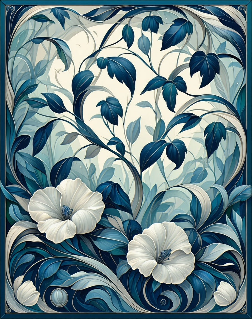 Art Nouveau Floral Vines Rug