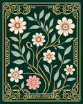 Floral Vine With Delicate Petals Art Rug